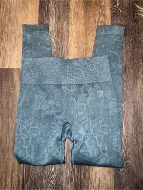 Gymshark | Pants & Jumpsuits | Teal Adapt Animal Snakeprint Leggings ...